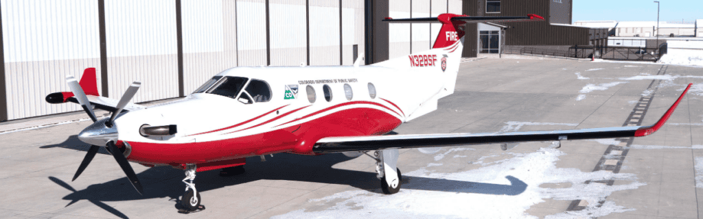 Fire aviation operation using the Levaero PC-12 aircraft.