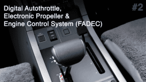 Pilatus PC-12 NGX cockpit with digital autothrottle and engine control system.