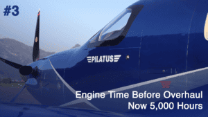 Pilatus PC-12 NGX aircraft with updated engine, 5,000-hour milestone.