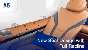 Luxurious new seat design with full recline in Pilatus PC-12 NGX aircraft interior.