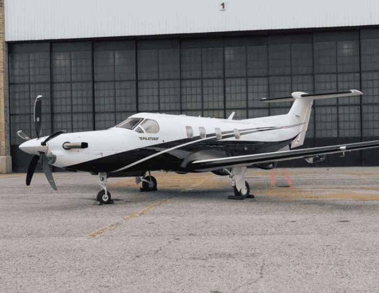 Modern Pilatus PC-12 NGX turboprop plane for private and commercial use.