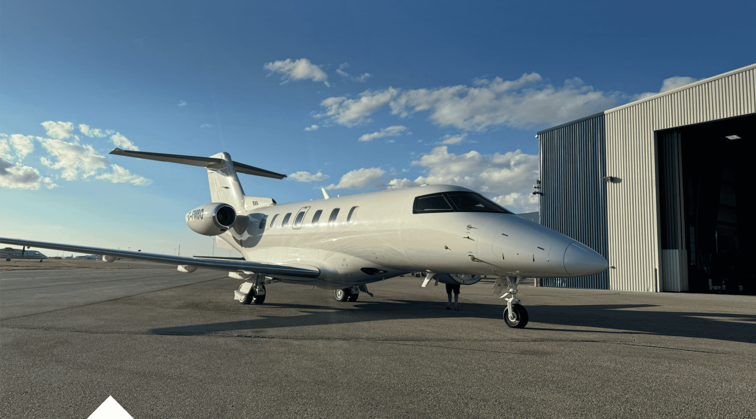 Fully-equipped Pilatus PC-24 air ambulance at Levaero Aviation facility.